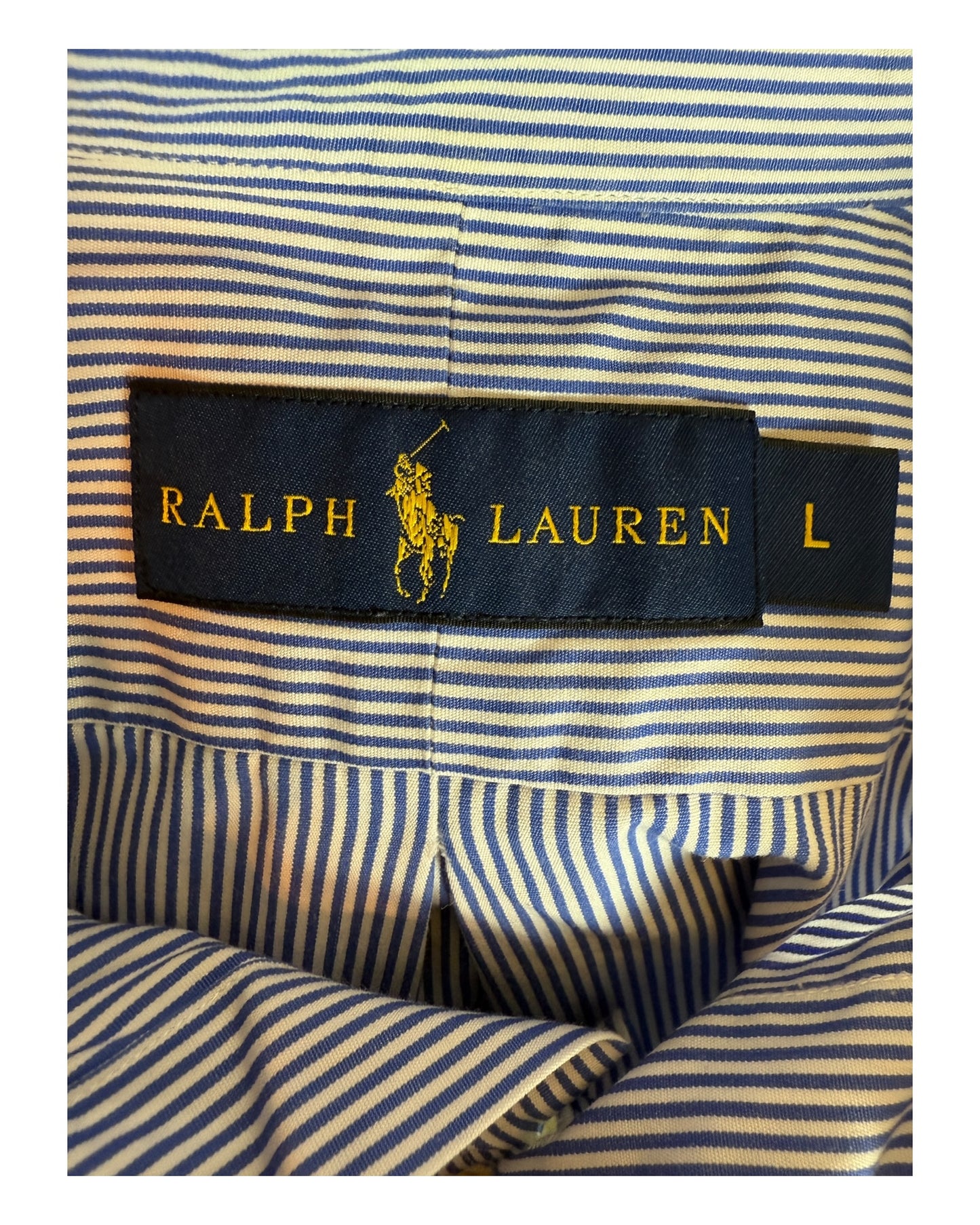 Polo Ralph Lauren Hemd blau weiß gestreift Größe L