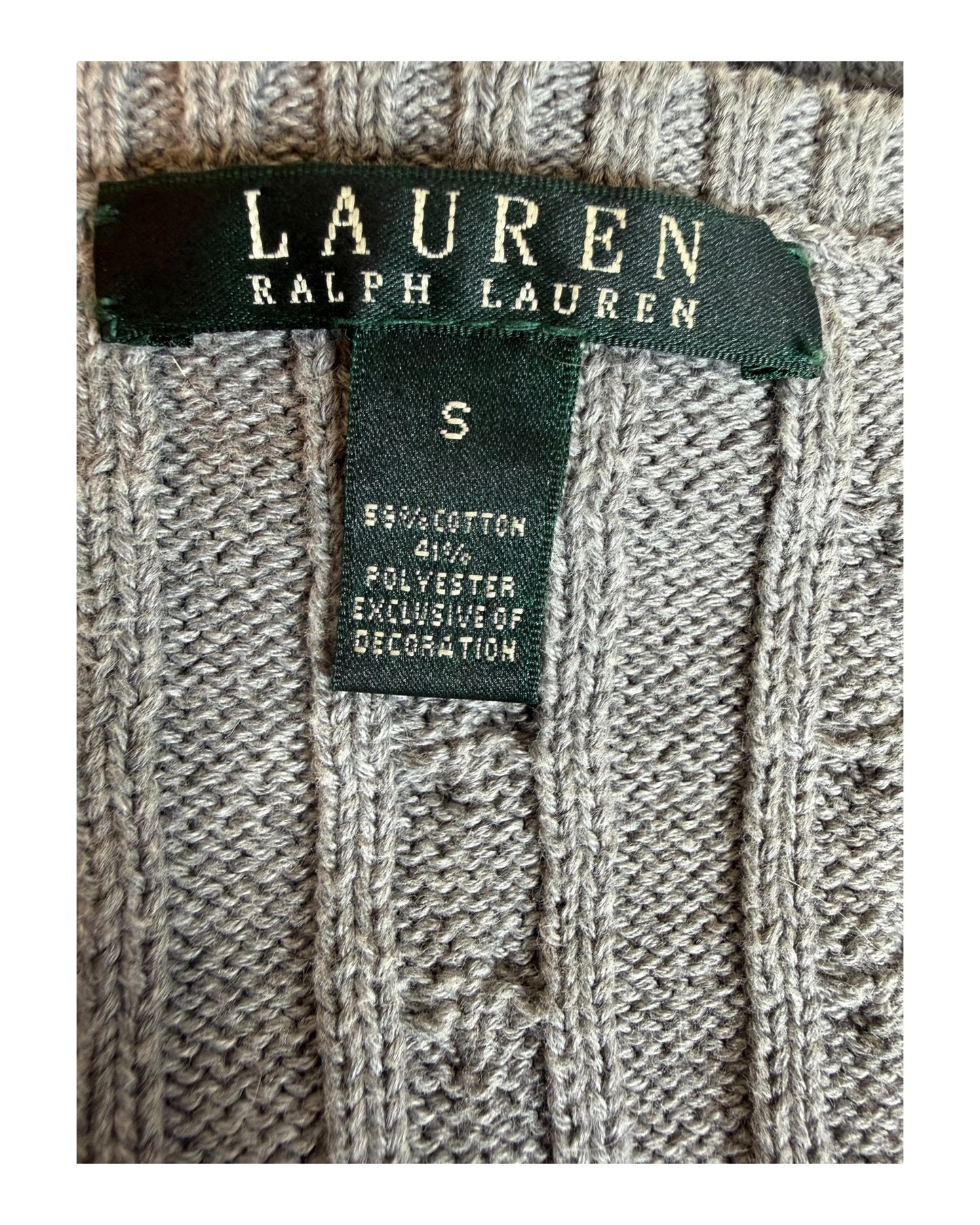 Polo Ralph Lauren Zopfmuster Pullover grau Größe S
