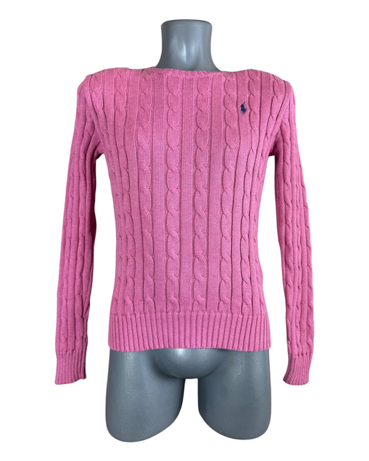 Polo Ralph Lauren Zopfmuster Pullover rosa Größe S
