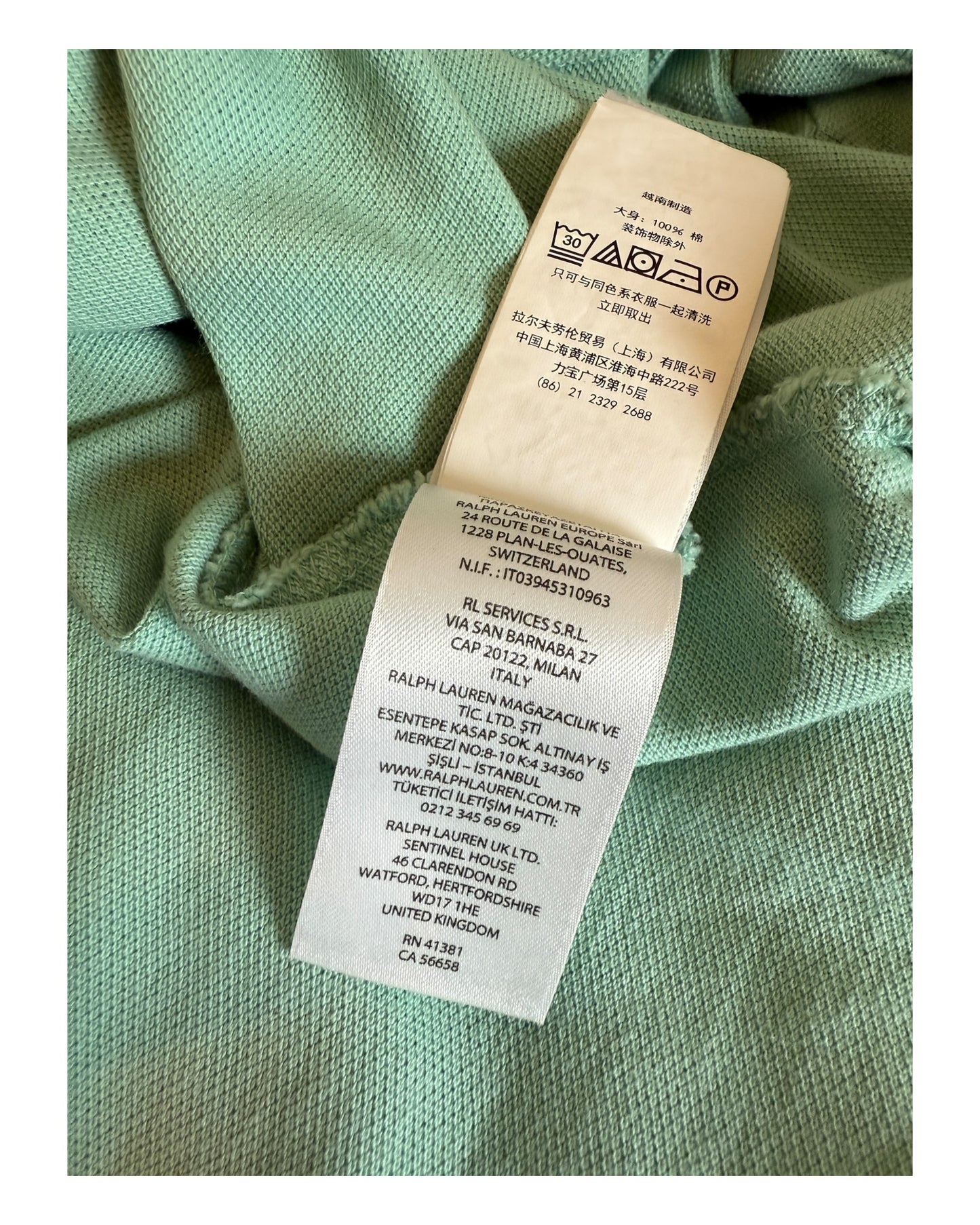 Polo Ralph Lauren Poloshirt mint grün Größe M