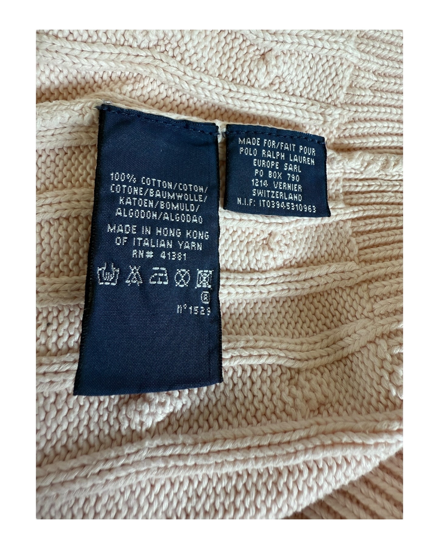 Polo Ralph Lauren Zopfmuster Pullover rosa Größe S