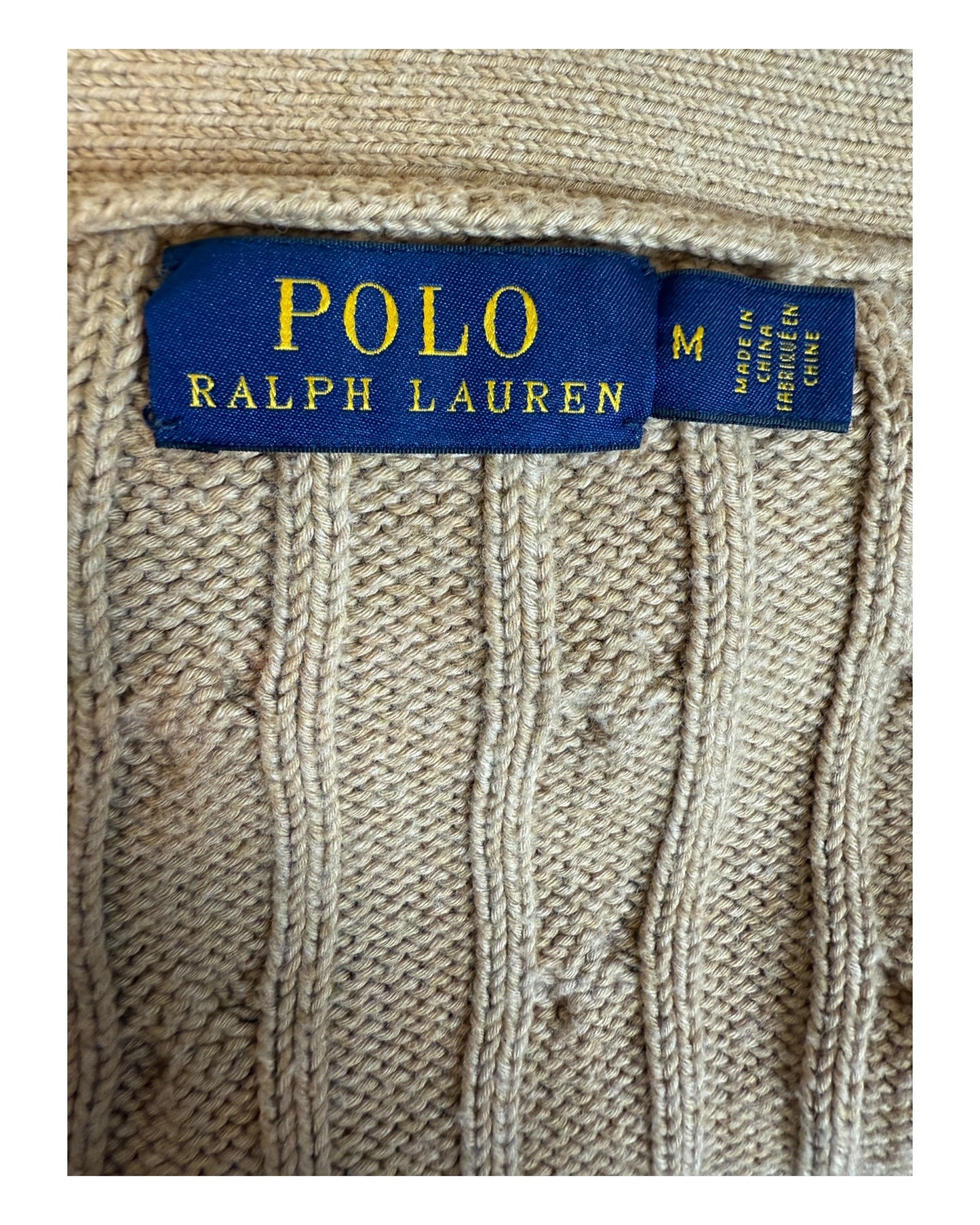 Polo Ralph Lauren Zopfmuster Cardigan beige Größe M