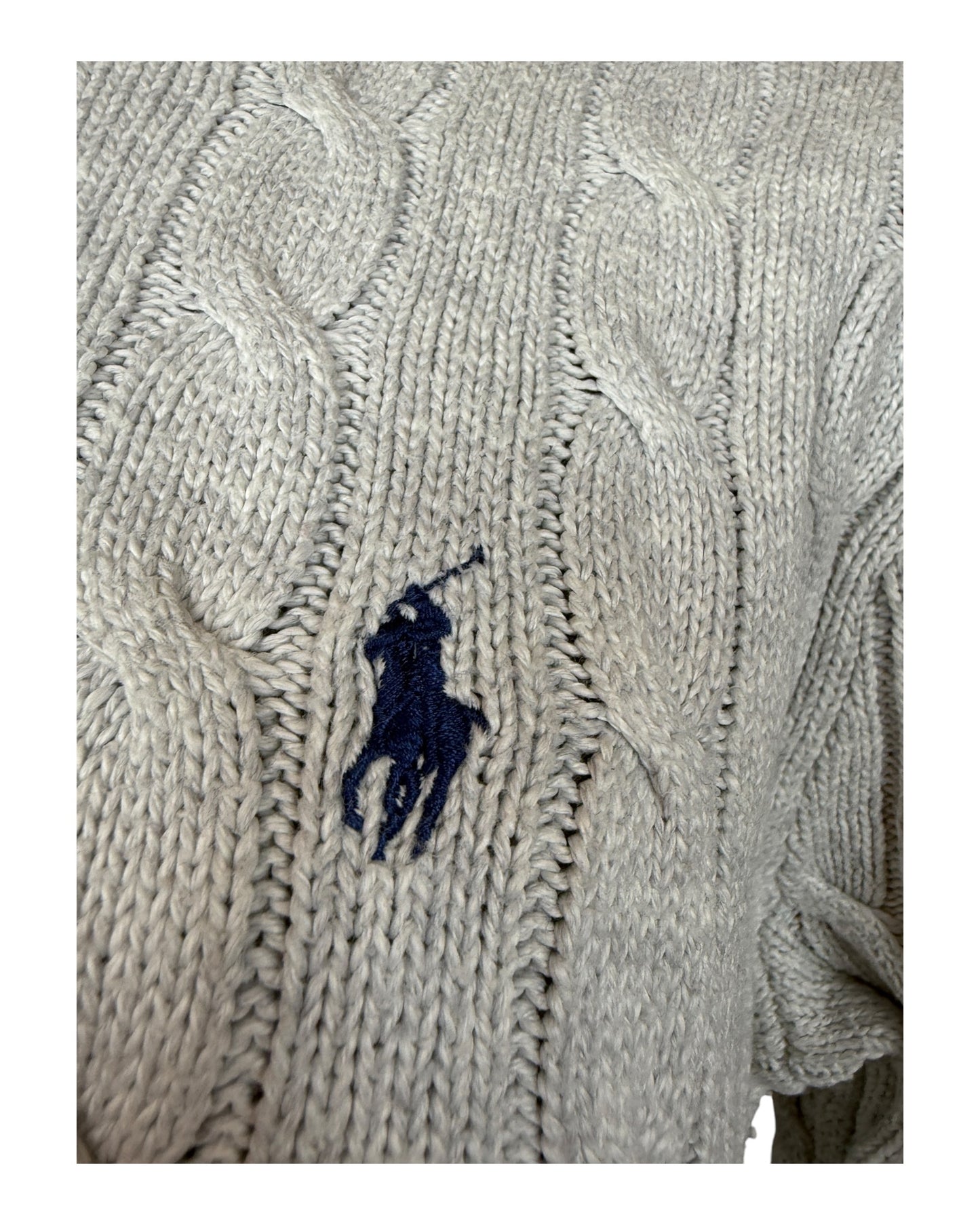 Polo Ralph Lauren Zopfmuster Pullover grau Größe M
