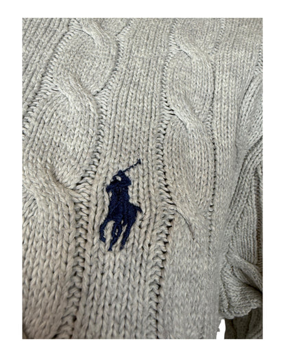 Polo Ralph Lauren Zopfmuster Pullover grau Größe M