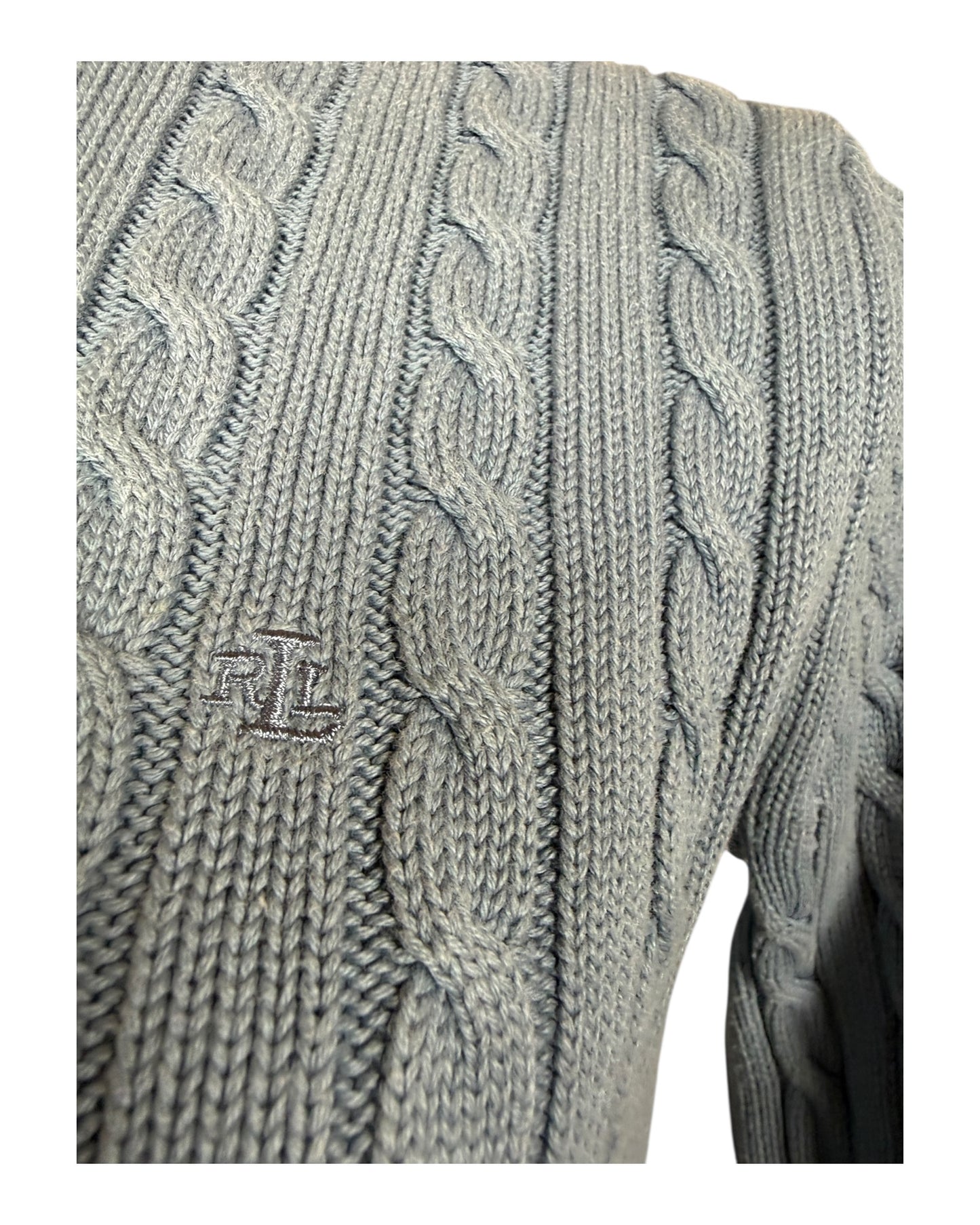 Polo Ralph Lauren Zopfmuster Pullover hellblau Größe S