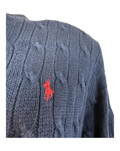 Polo Ralph Lauren Zopfmuster Pullover marineblau Größe L