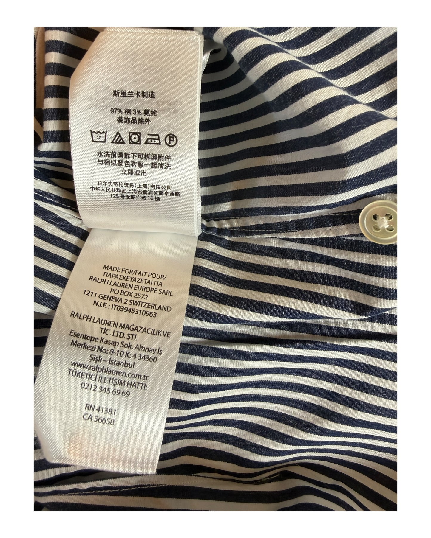 Polo Ralph Lauren Bluse schwarz weiß gestreift Größe S