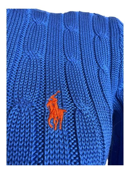 Polo Ralph Lauren Zopfmuster Pullover blau Größe M