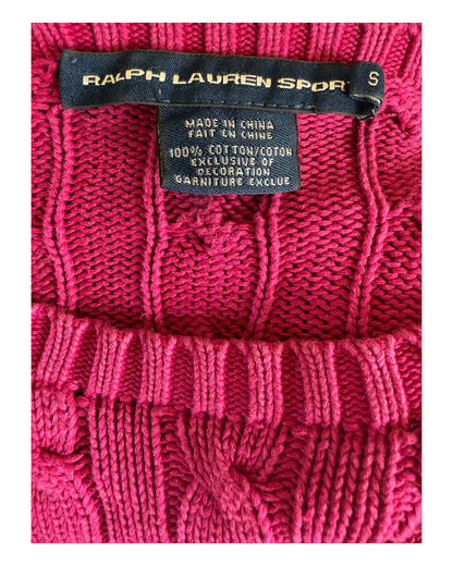 Polo Ralph Lauren Zopfmuster Pullover pink Größe S