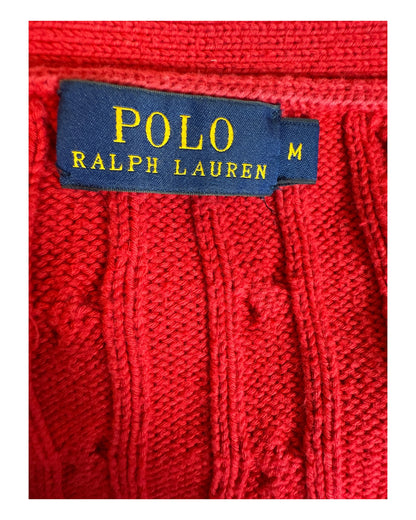 Polo Ralph Lauren Zopfmuster Cardigan rot Größe M