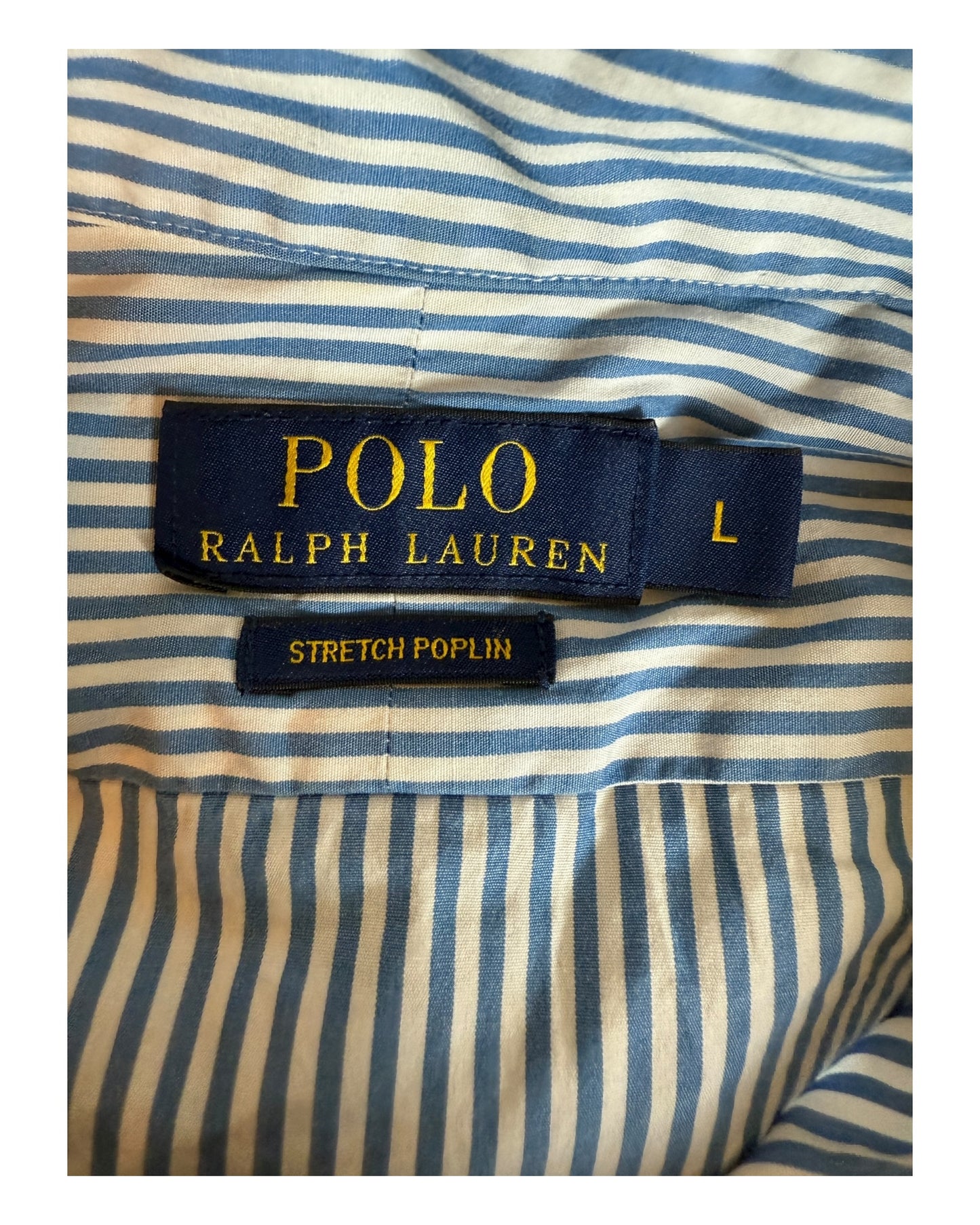 Polo Ralph Lauren Hemd blau weiß gestreift Größe L