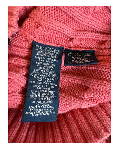 Polo Ralph Lauren Zopfmuster Pullover pink Größe S