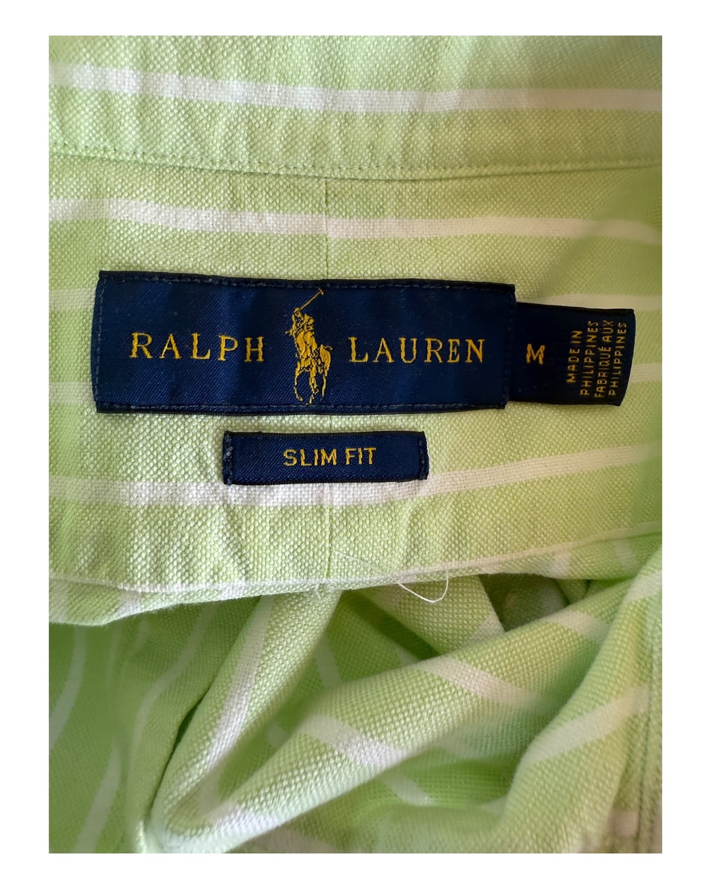 Polo Ralph Lauren Oxfordhemd grün weiß gestreift Größe M