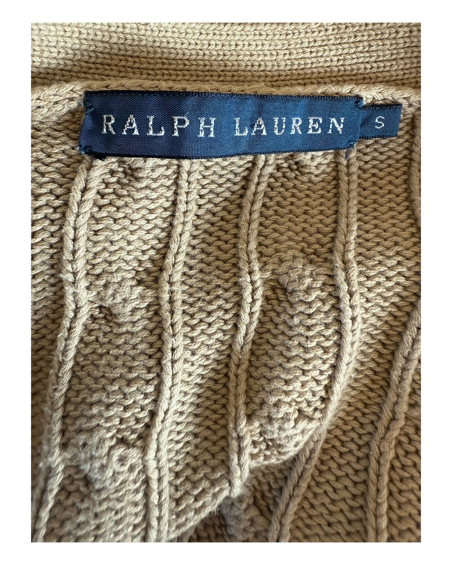 Polo Ralph Lauren Zopfmuster Cardigan beige Größe S