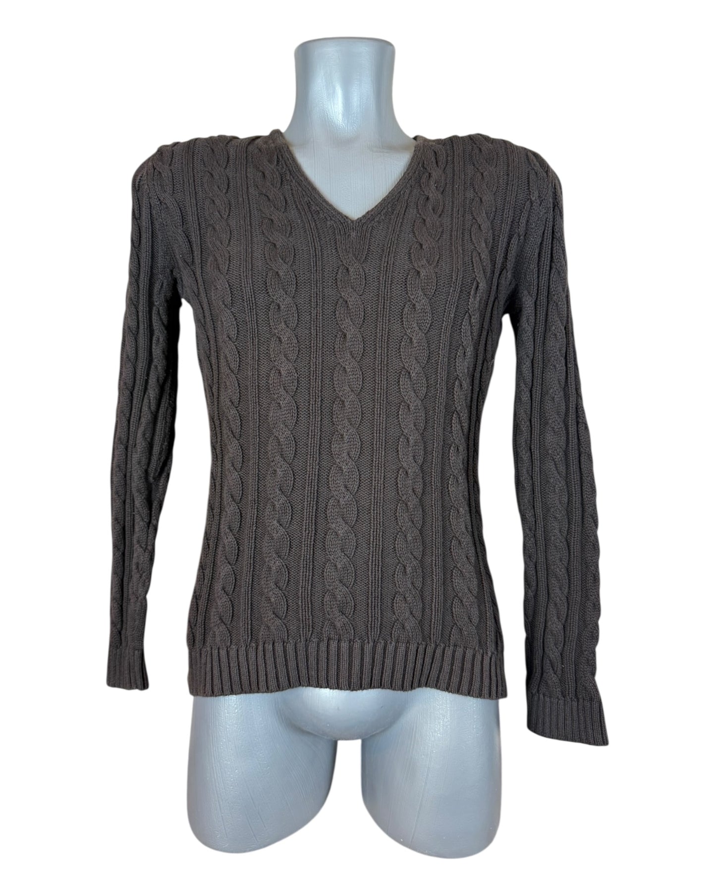 Polo Ralph Lauren Zopfmuster Pullover braun Größe M