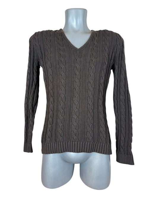 Polo Ralph Lauren Zopfmuster Pullover braun Größe M