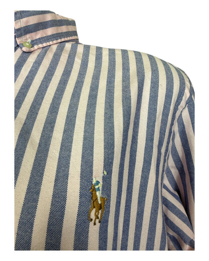 Polo Ralph Lauren Oxfordhemd hellblau rosa gestreift Größe L