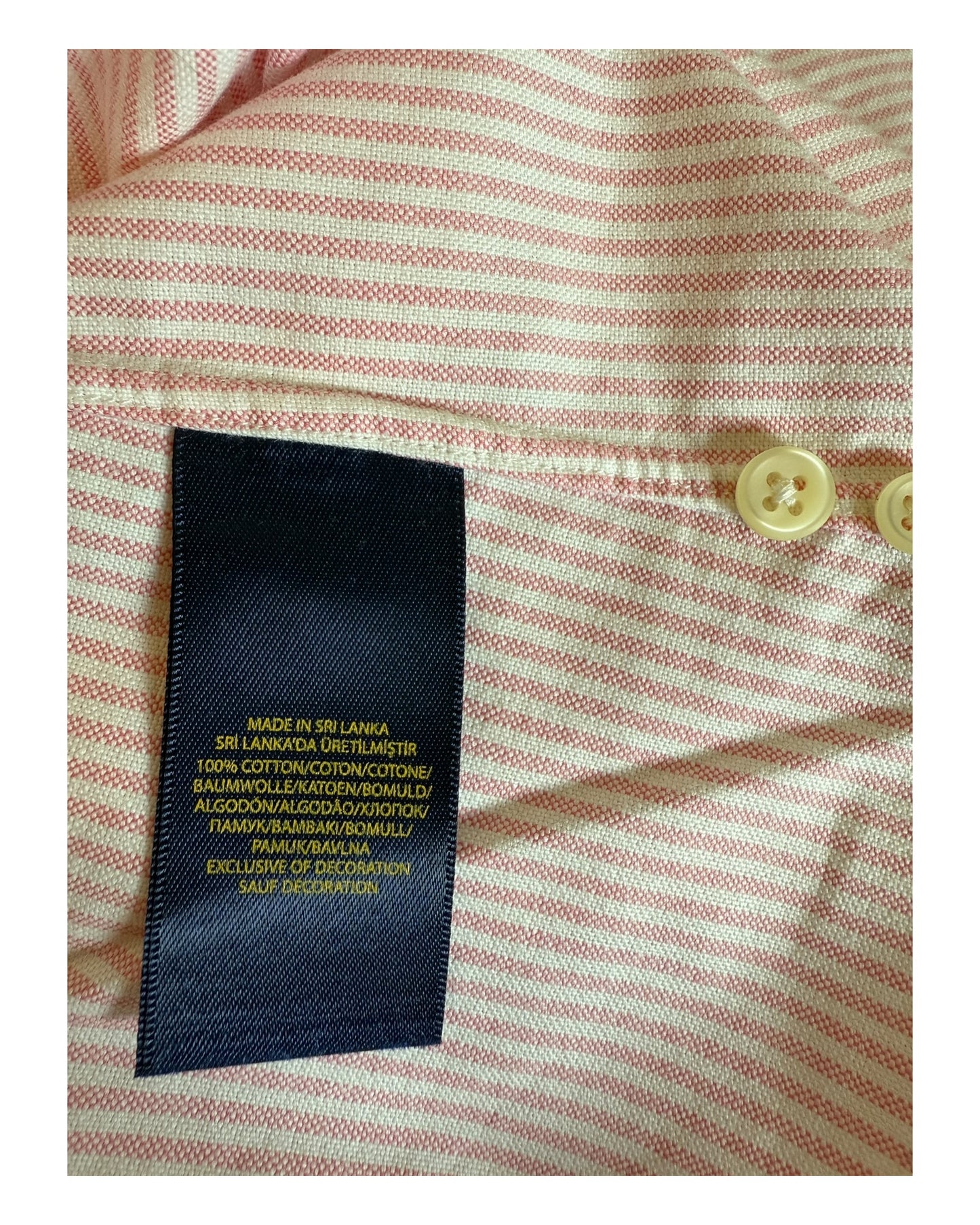 Polo Ralph Lauren Oxford Bluse rosa weiß gestreift Größe S