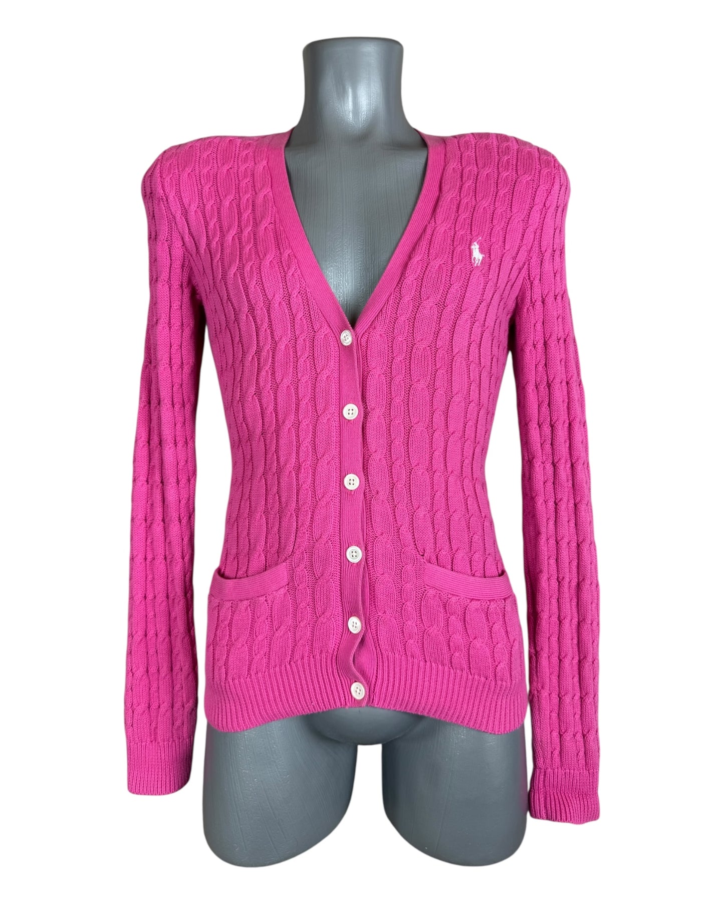 Polo Ralph Lauren Zopfmuster Cardigan pink Größe M