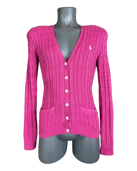 Polo Ralph Lauren Zopfmuster Cardigan pink Größe M