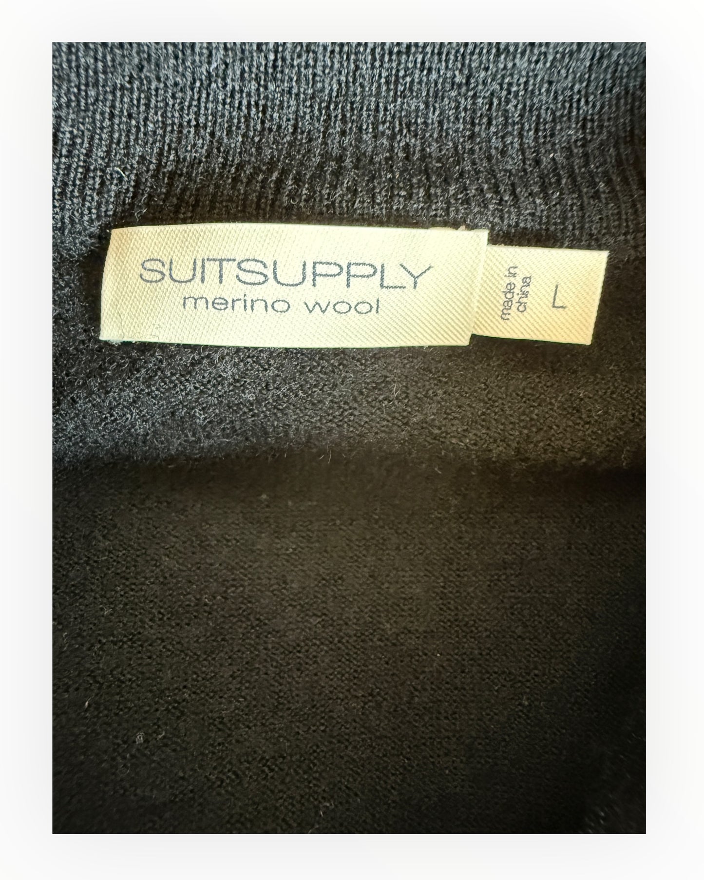 Suit Supply Strickjacke Merinowolle schwarz Größe L
