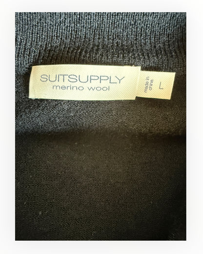Suit Supply Strickjacke Merinowolle schwarz Größe L