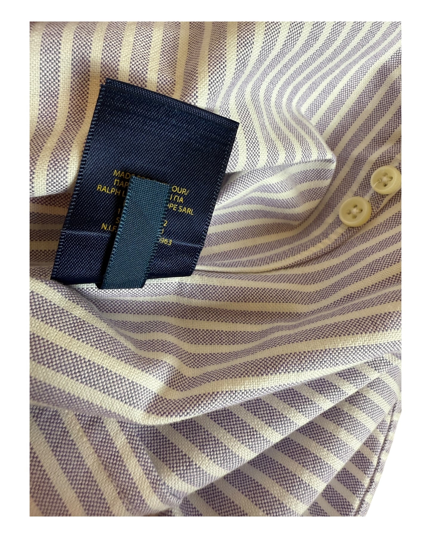 Polo Ralph Lauren Oxfordhemd Bluse flieder weiß gestreift Größe M