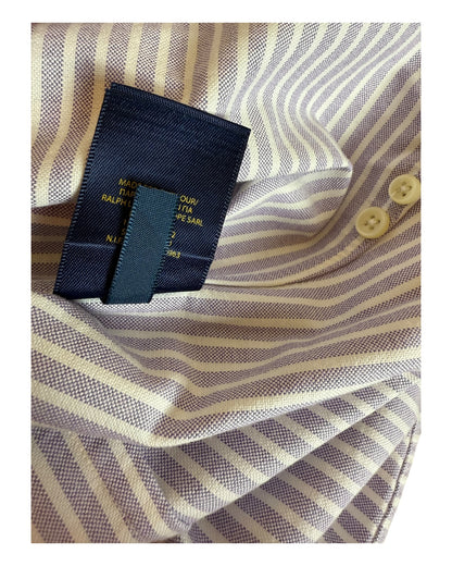 Polo Ralph Lauren Oxfordhemd Bluse flieder weiß gestreift Größe M