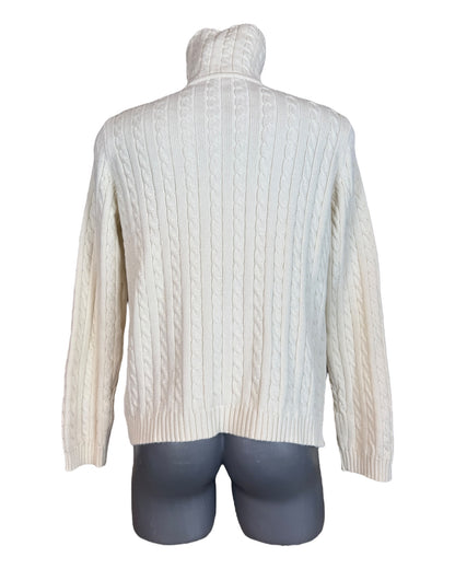 Polo Ralph Lauren Zopfmuster Strickjacke weiß Größe M