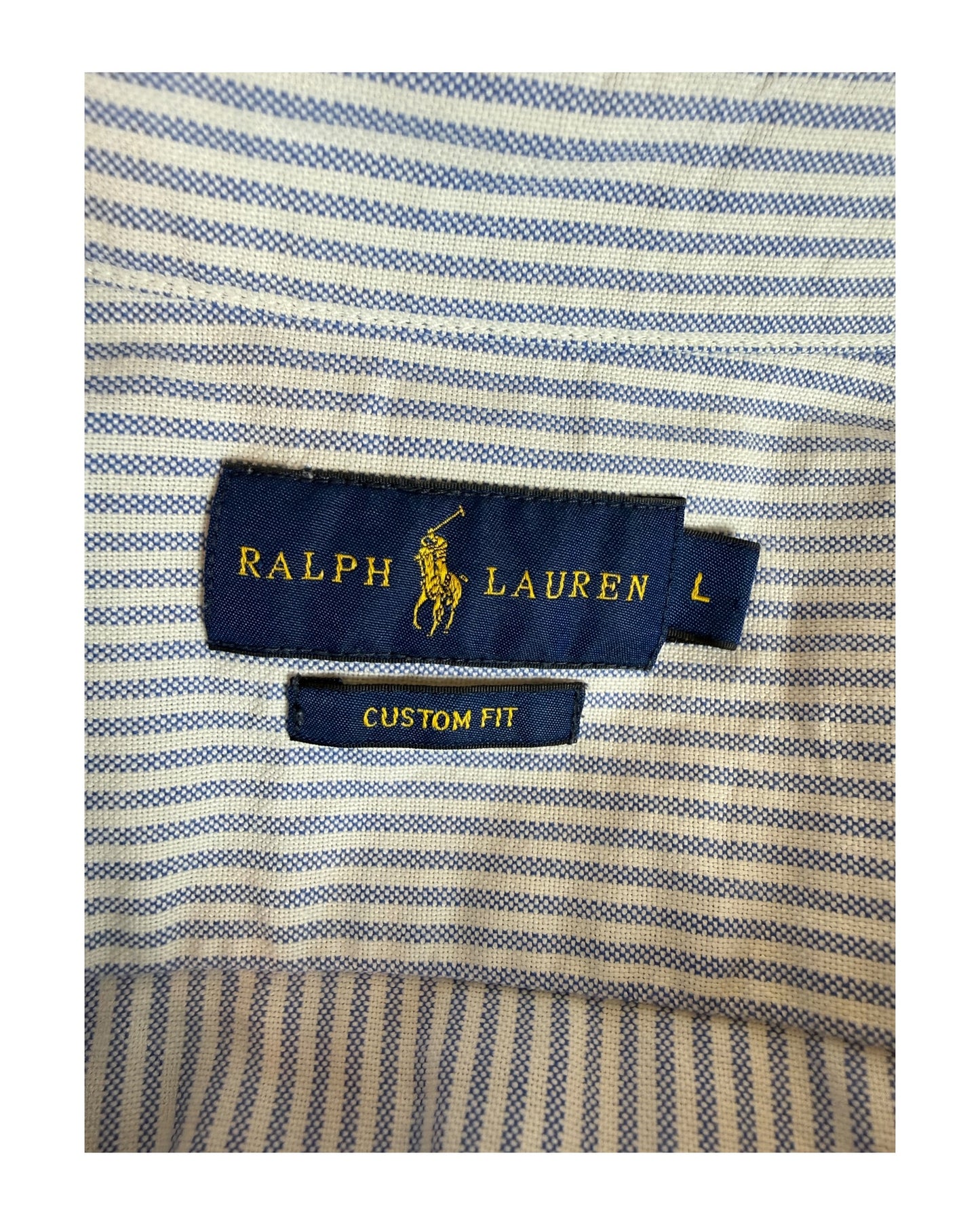 Polo Ralph Lauren Oxford Bluse blau weiß gestreift Größe L
