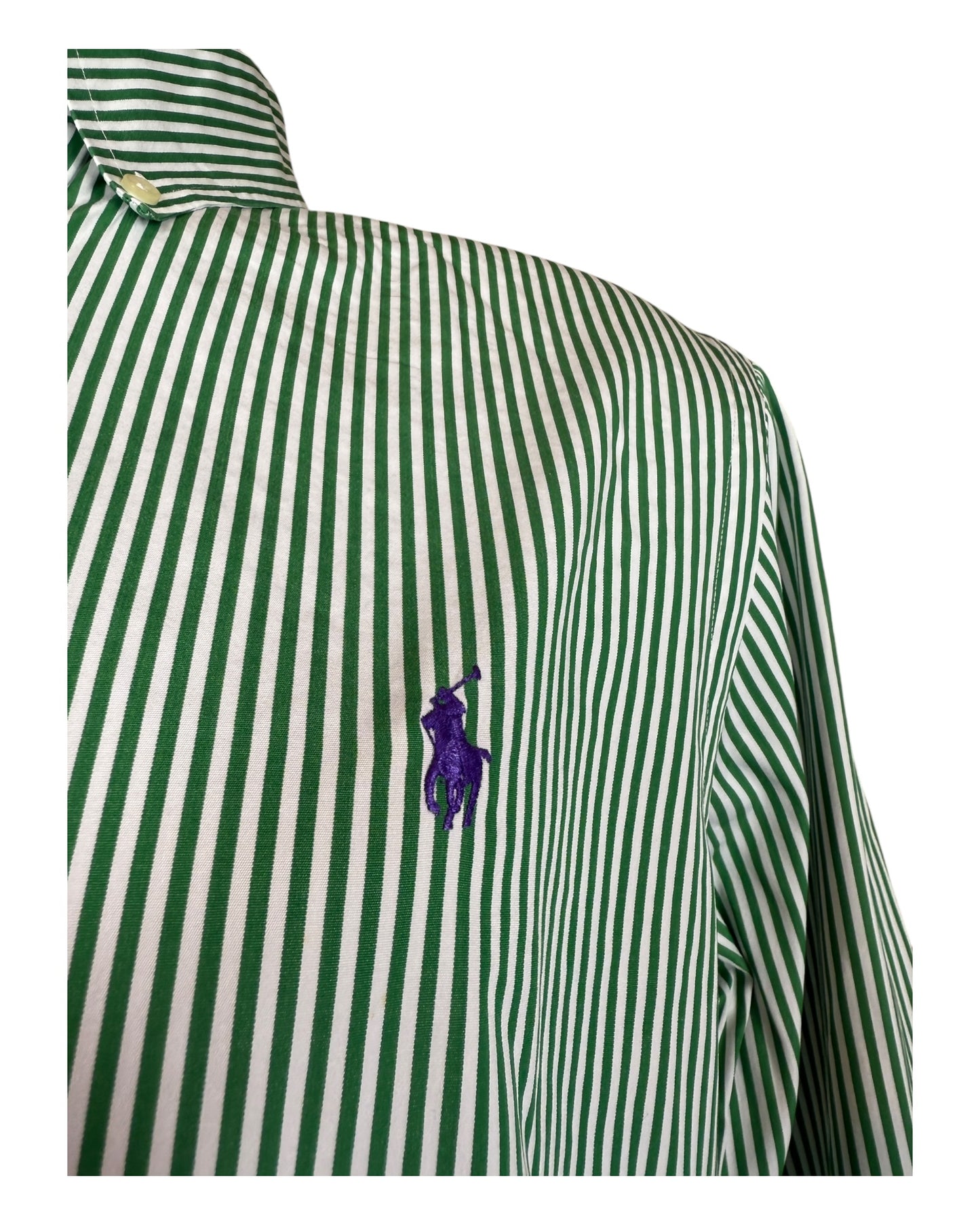Polo Ralph Lauren Hemd grün weiß gestreift Größe M