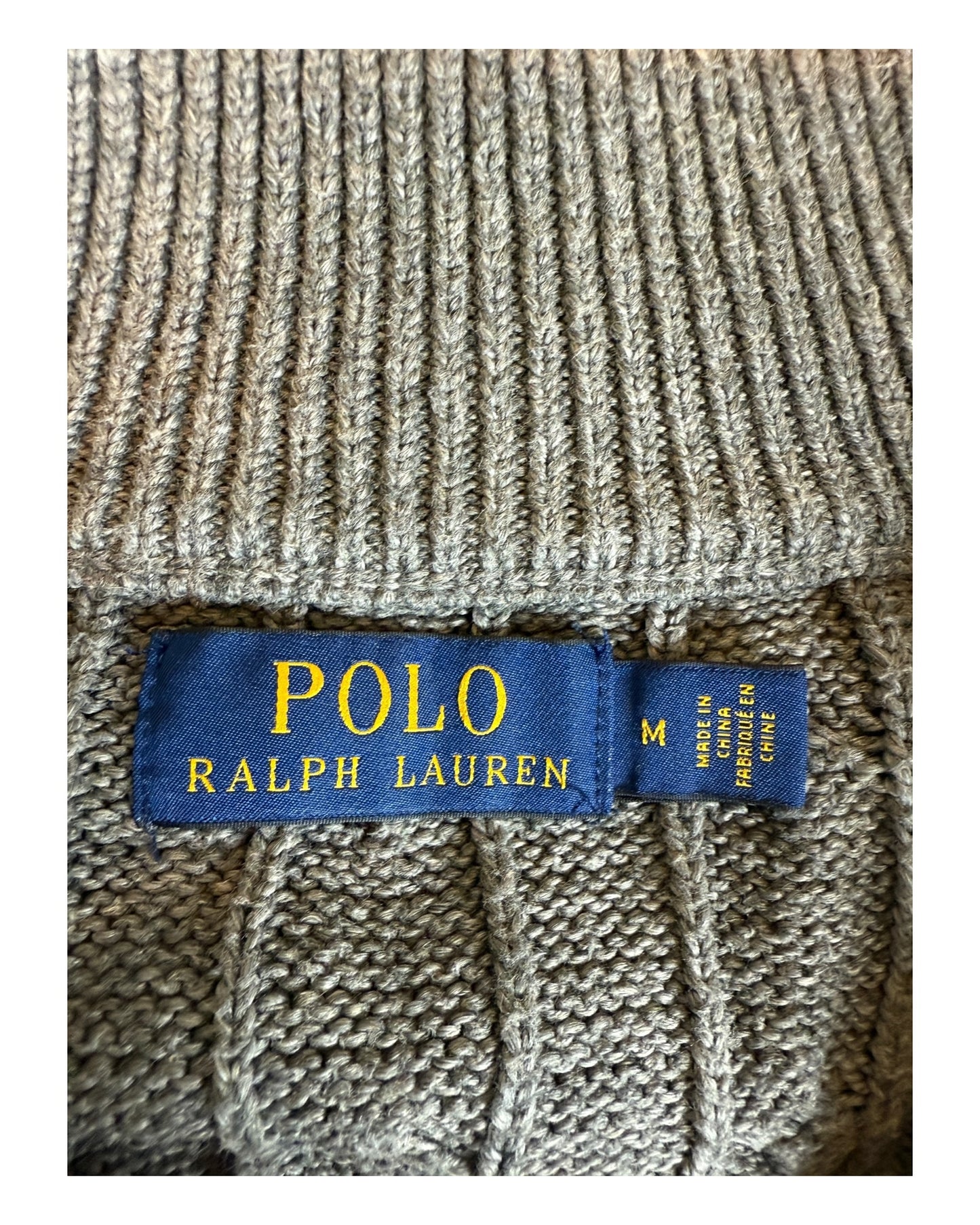 Polo Ralph Lauren Zopfmuster Pullover grau Größe M