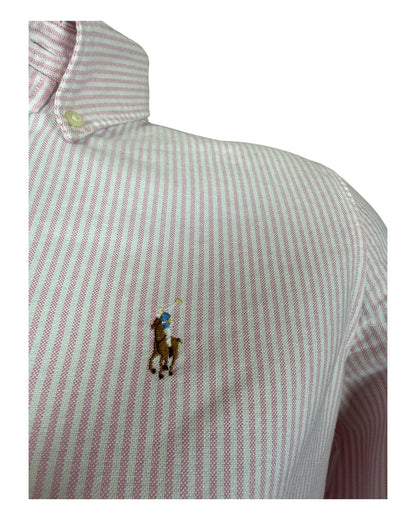 Polo Ralph Lauren Oxford Bluse rosa weiß gestreift Größe S