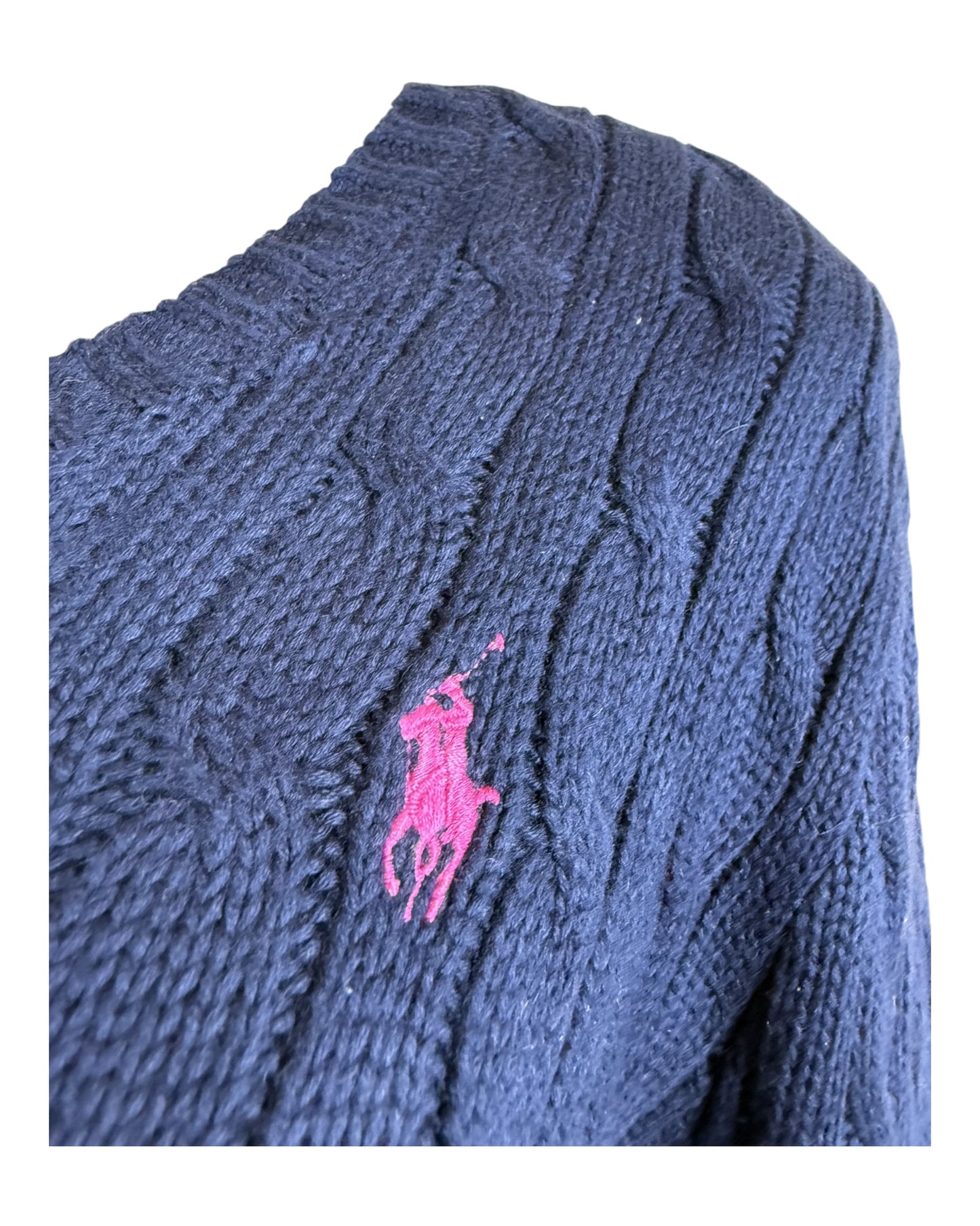 Polo Ralph Lauren Zopfmuster Pullover marineblau Größe M