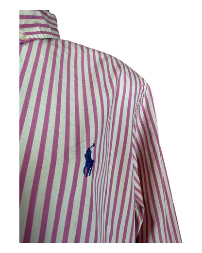 Polo Ralph Lauren Hemd pink weiß gestreift Größe L