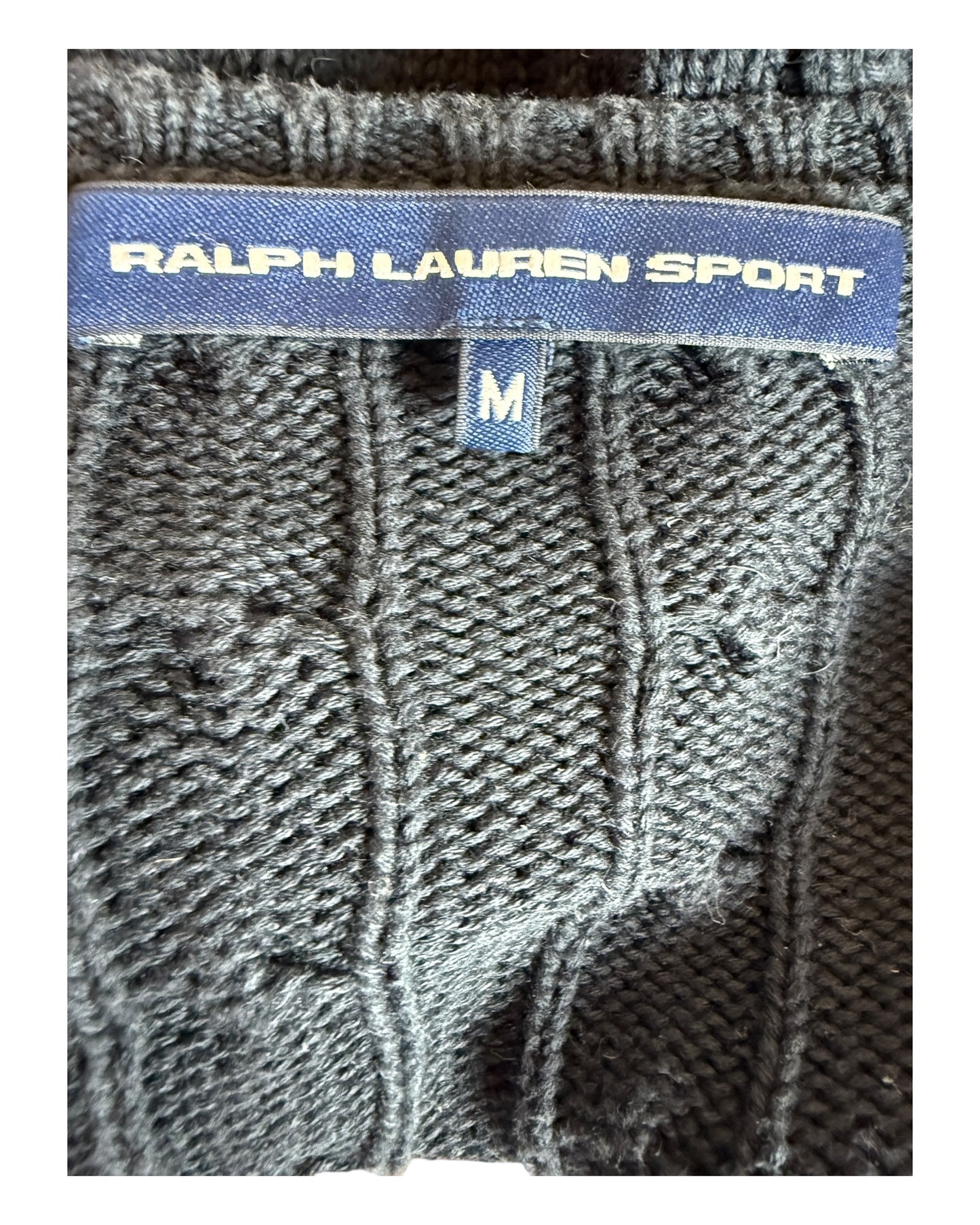 Polo Ralph Lauren Zopfmuster Pullover schwarz Größe M