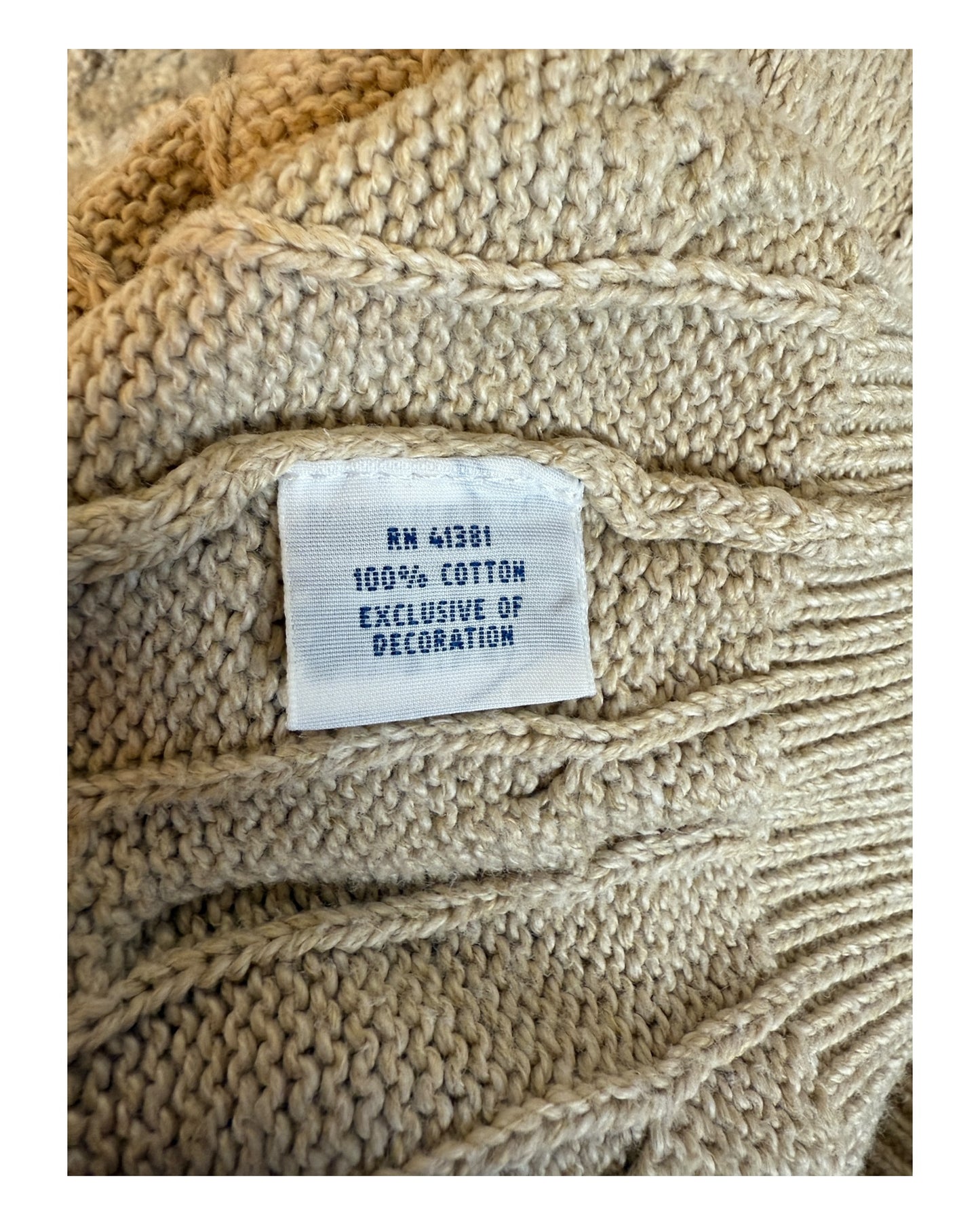 Polo Ralph Lauren Zopfmuster Half Zip Pullover beige Größe M