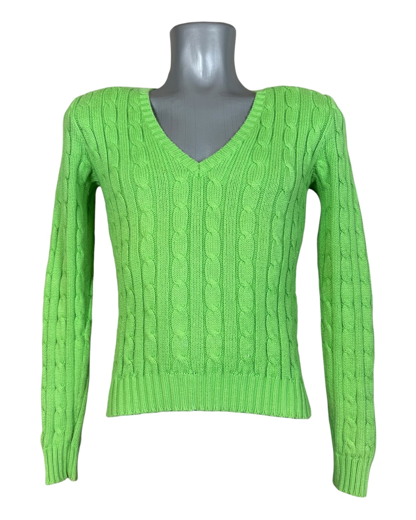 Polo Ralph Lauren Zopfmuster Pullover grün Größe M