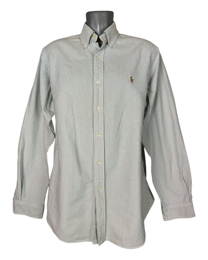 Polo Ralph Lauren Oxfordhemd grün weiß gestreift Größe M
