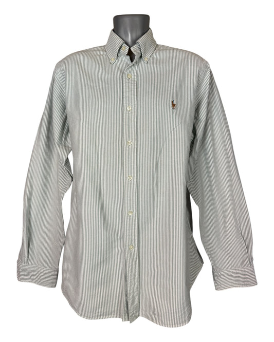 Polo Ralph Lauren Oxfordhemd grün weiß gestreift Größe M