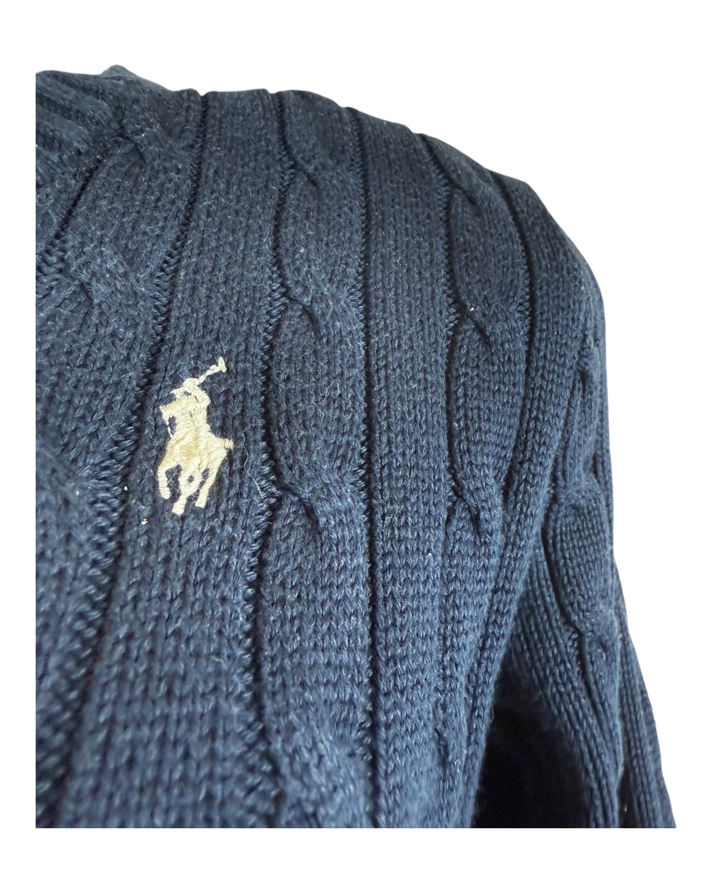 Polo Ralph Lauren Zopfmuster Pullover marineblau Größe M