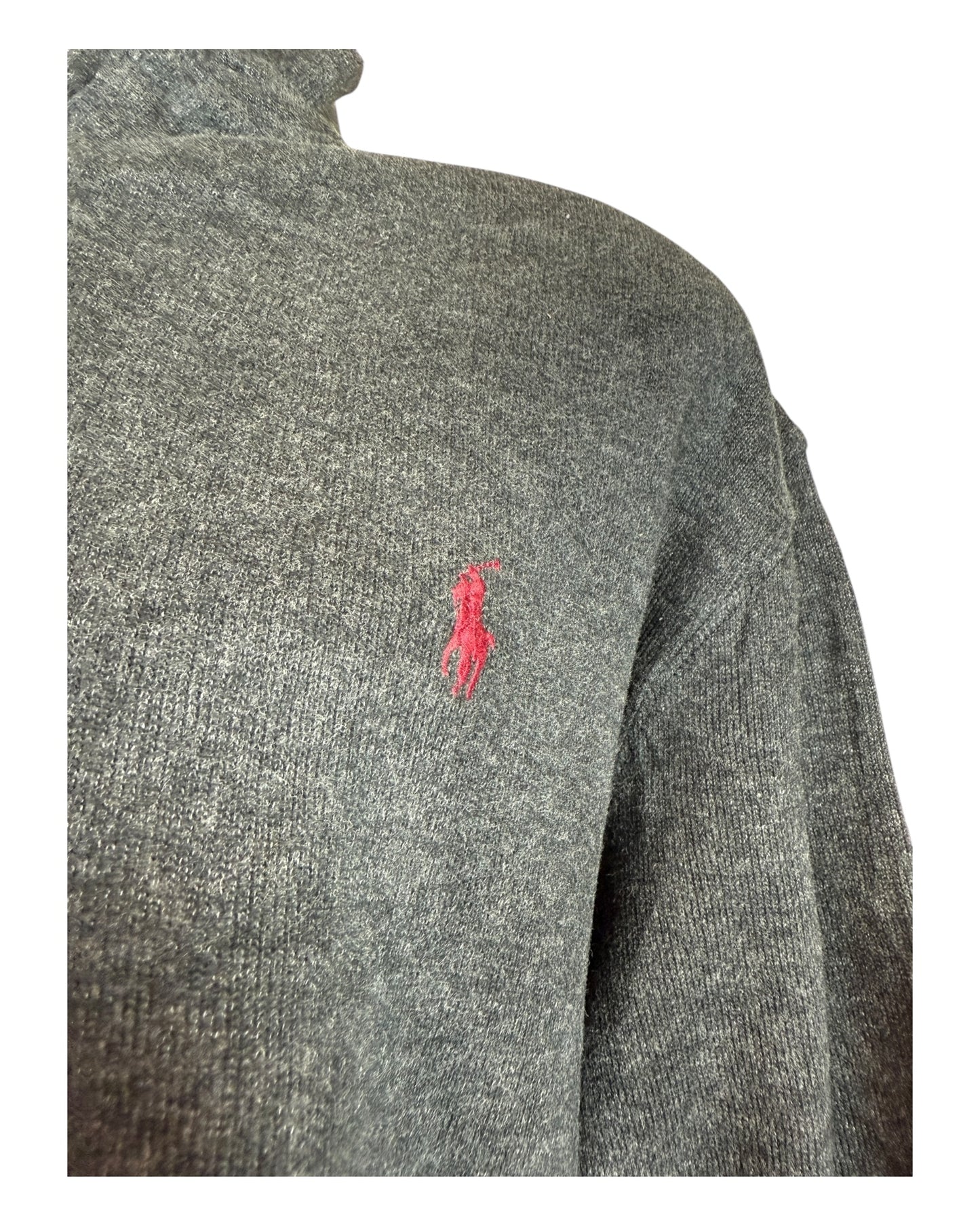 Polo Ralph Lauren Half Zip Pullover schwarz meliert Größe L