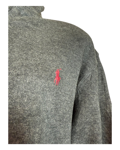Polo Ralph Lauren Half Zip Pullover schwarz meliert Größe L