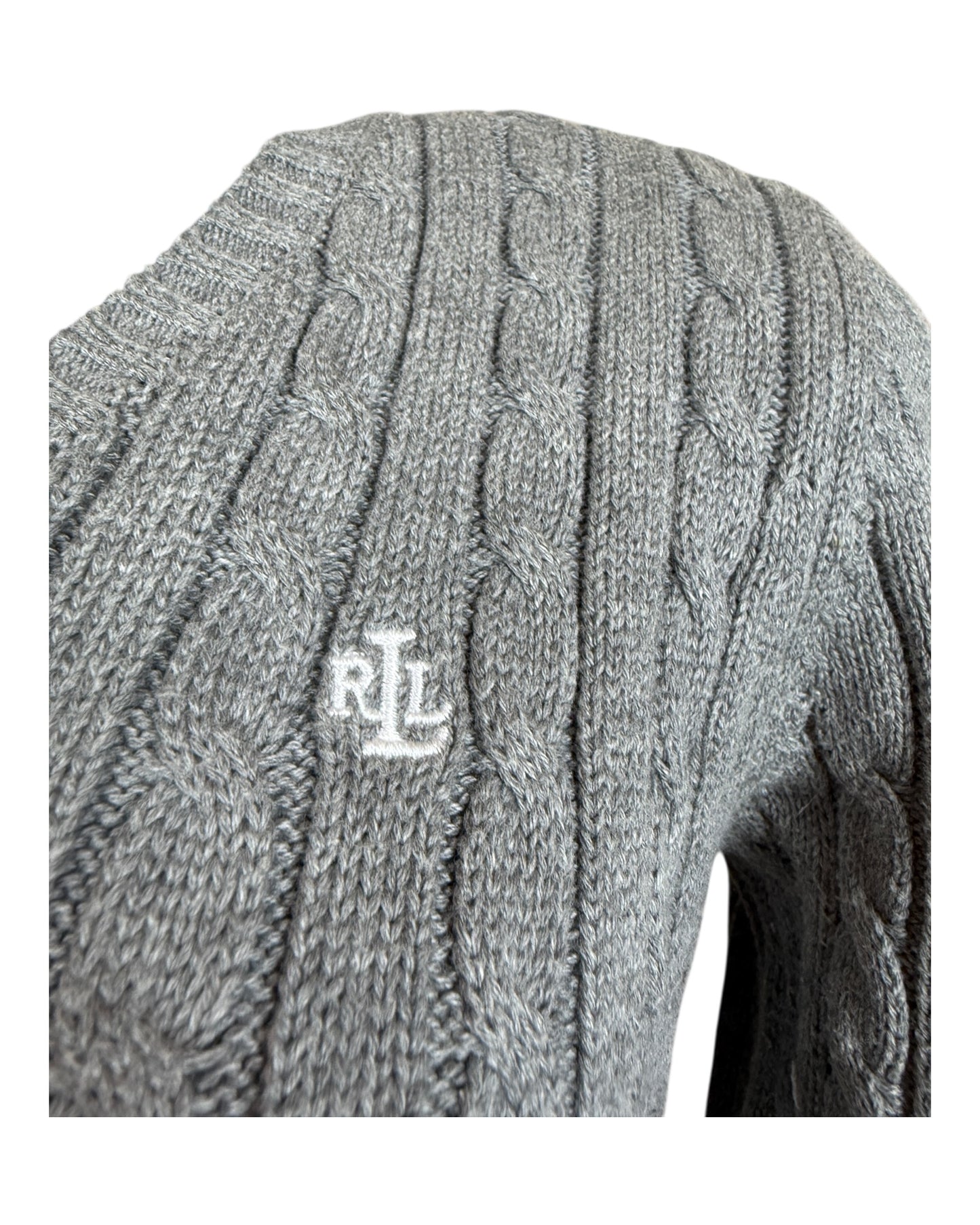 Polo Ralph Lauren Zopfmuster Pullover grau Größe S
