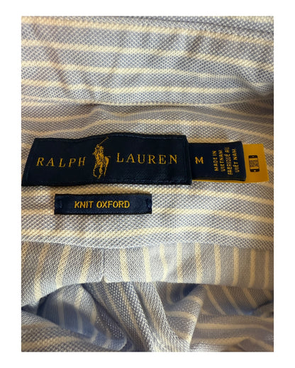 Polo Ralph Lauren Knit Oxfordhemd hellblau weiß gestreift Größe M