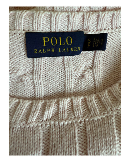 Polo Ralph Lauren Zopfmuster Pullover rosa Größe S