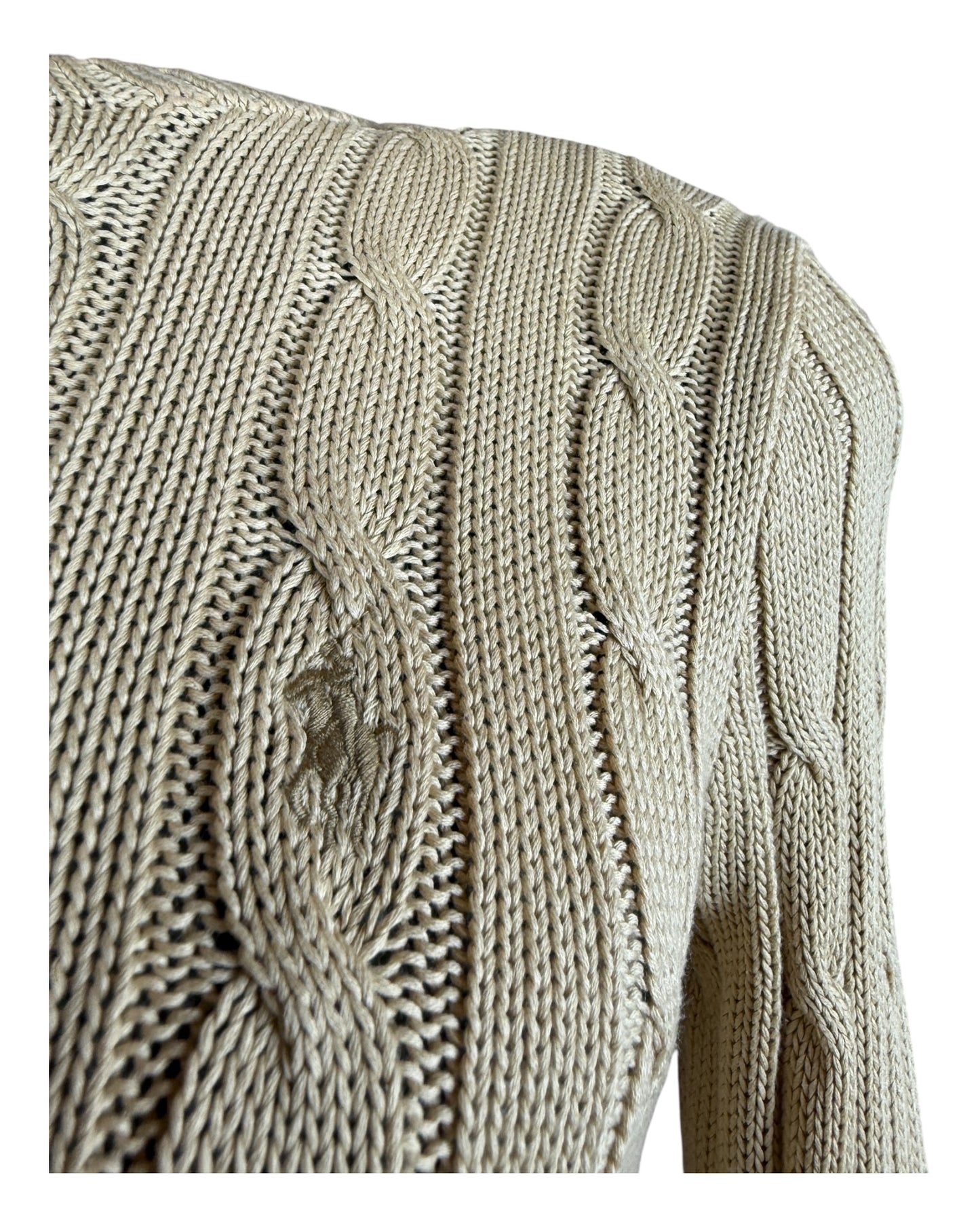 Polo Ralph Lauren Zopfmuster Pullover beige Größe S