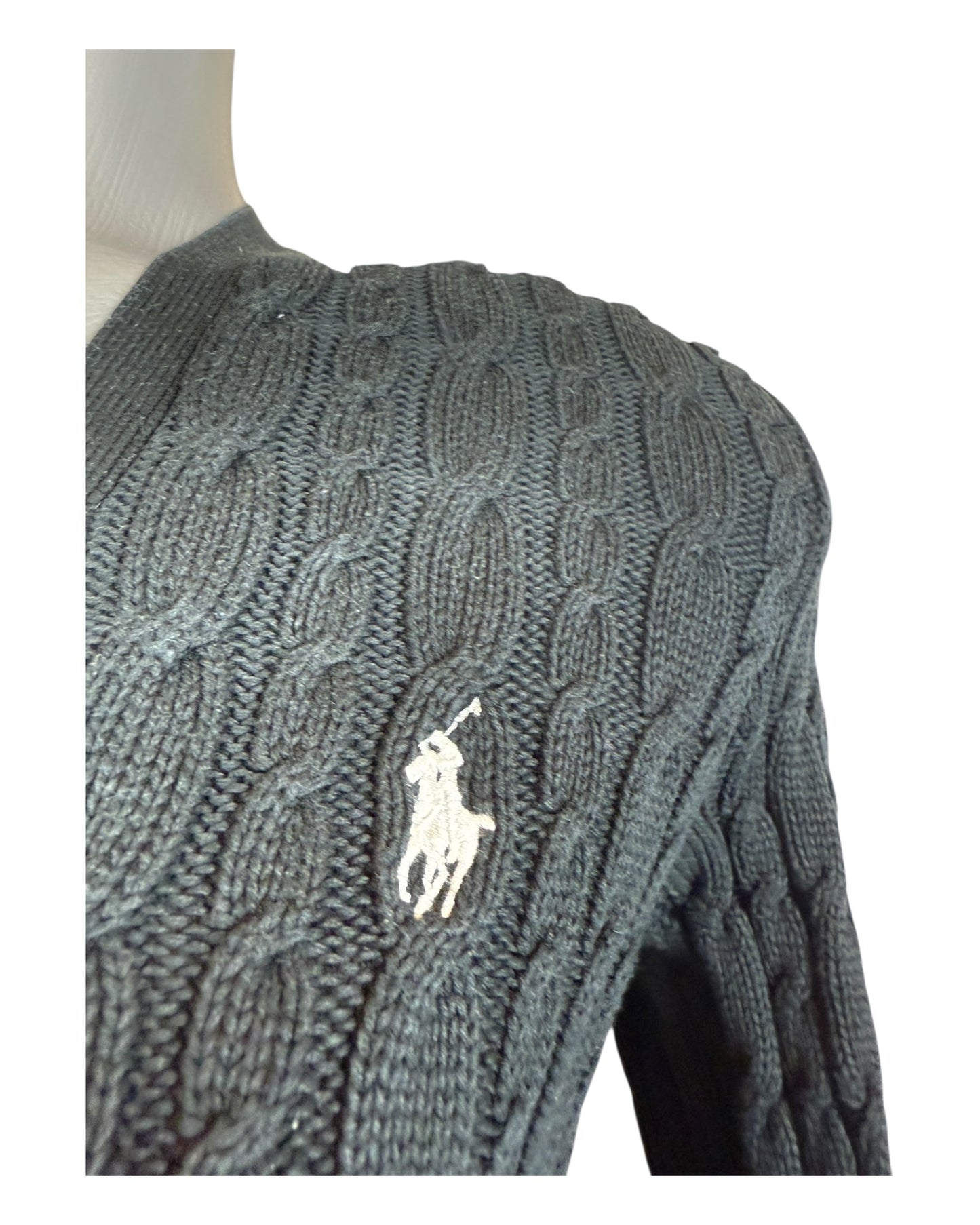 Polo Ralph Lauren Zopfmuster Cardigan schwarz Größe M