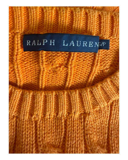 Polo Ralph Lauren Zopfmuster Pullover orange Größe S