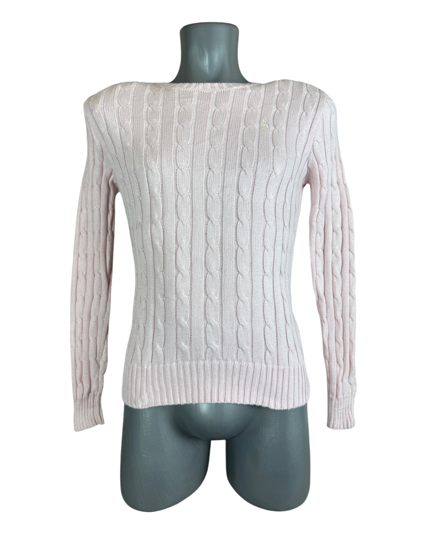 Polo Ralph Lauren Zopfmuster Pullover rosa Größe S